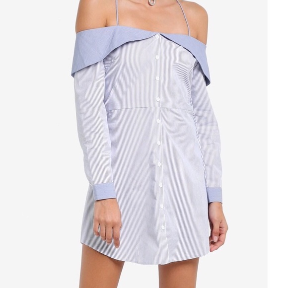 TOPSHOP STRIPE SHIRT DRESS - Picture 3 of 7